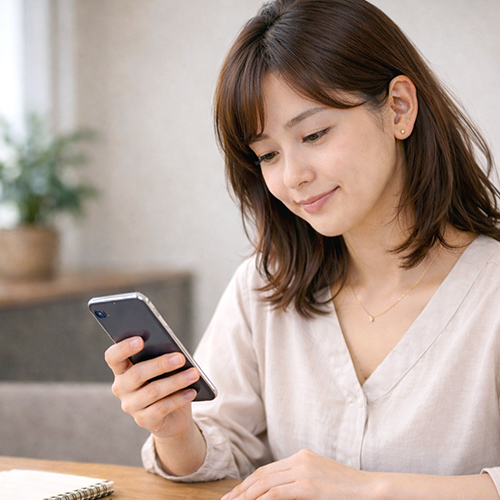 お申込をする女性